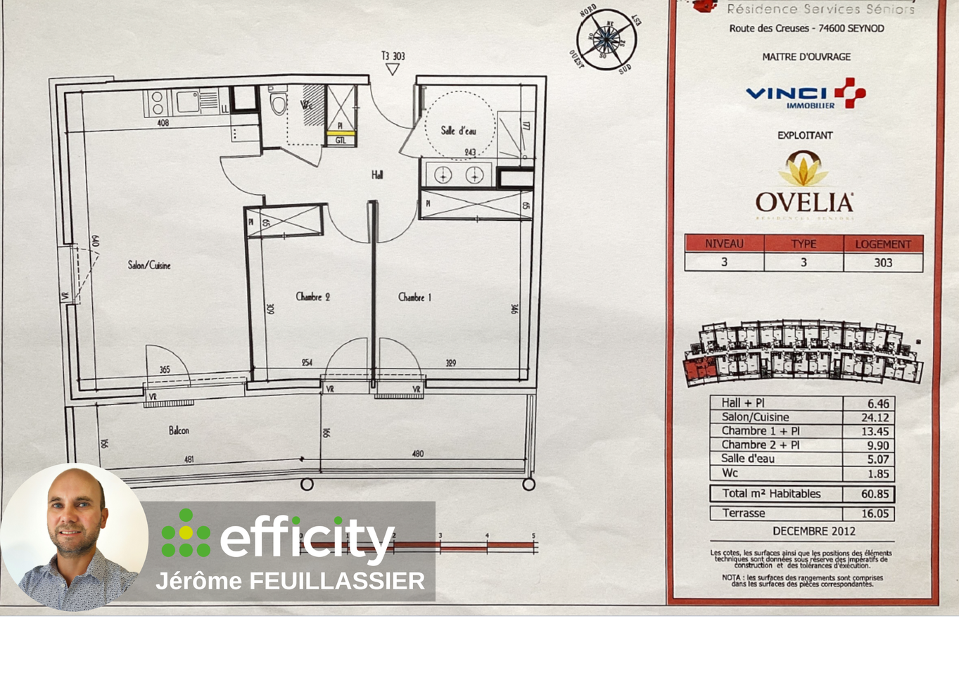 appartement 3 pièces - 60m2 à Annecy (74600)