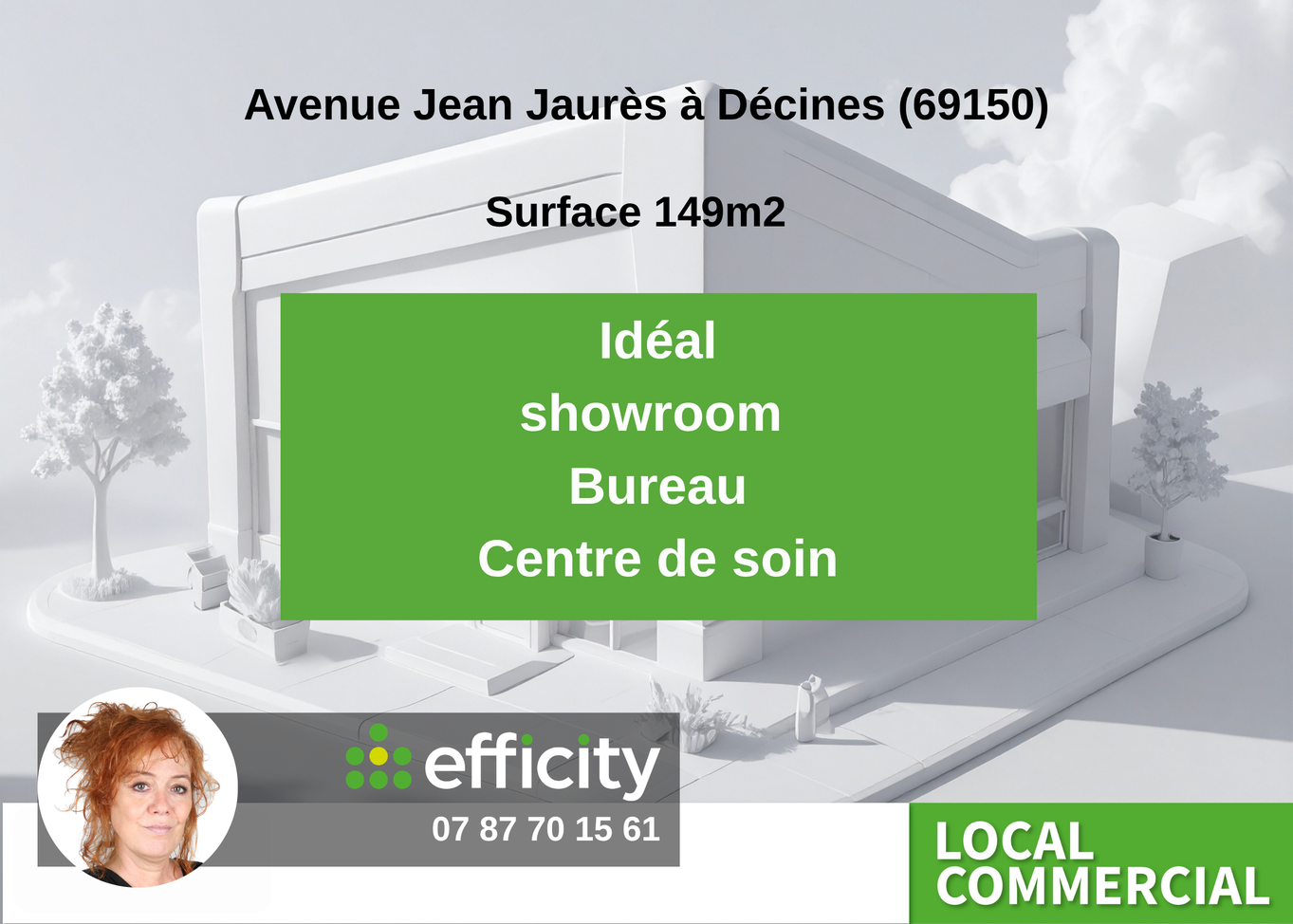 local commercial 8 pièces - 149m2 à Décines-Charpieu (69150)