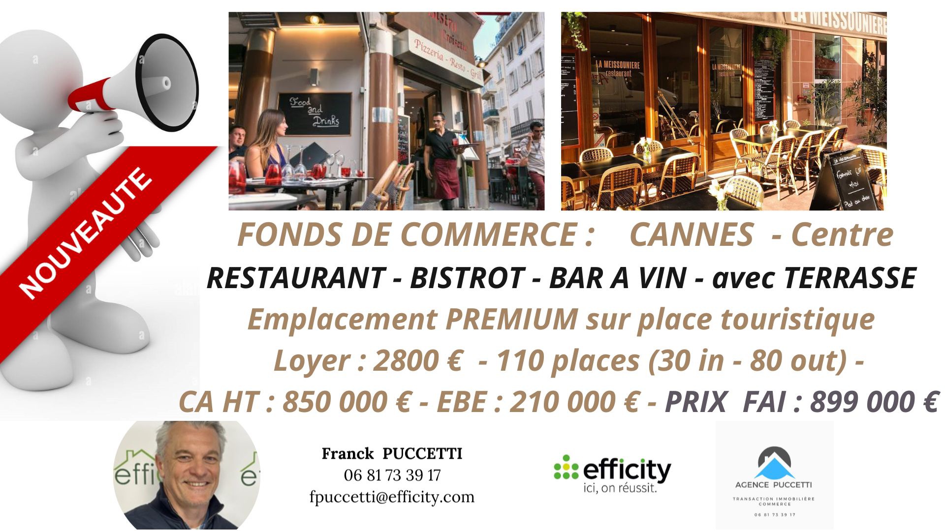Local commercial 100 m² · à Cannes · 100 m² · 899 000 €