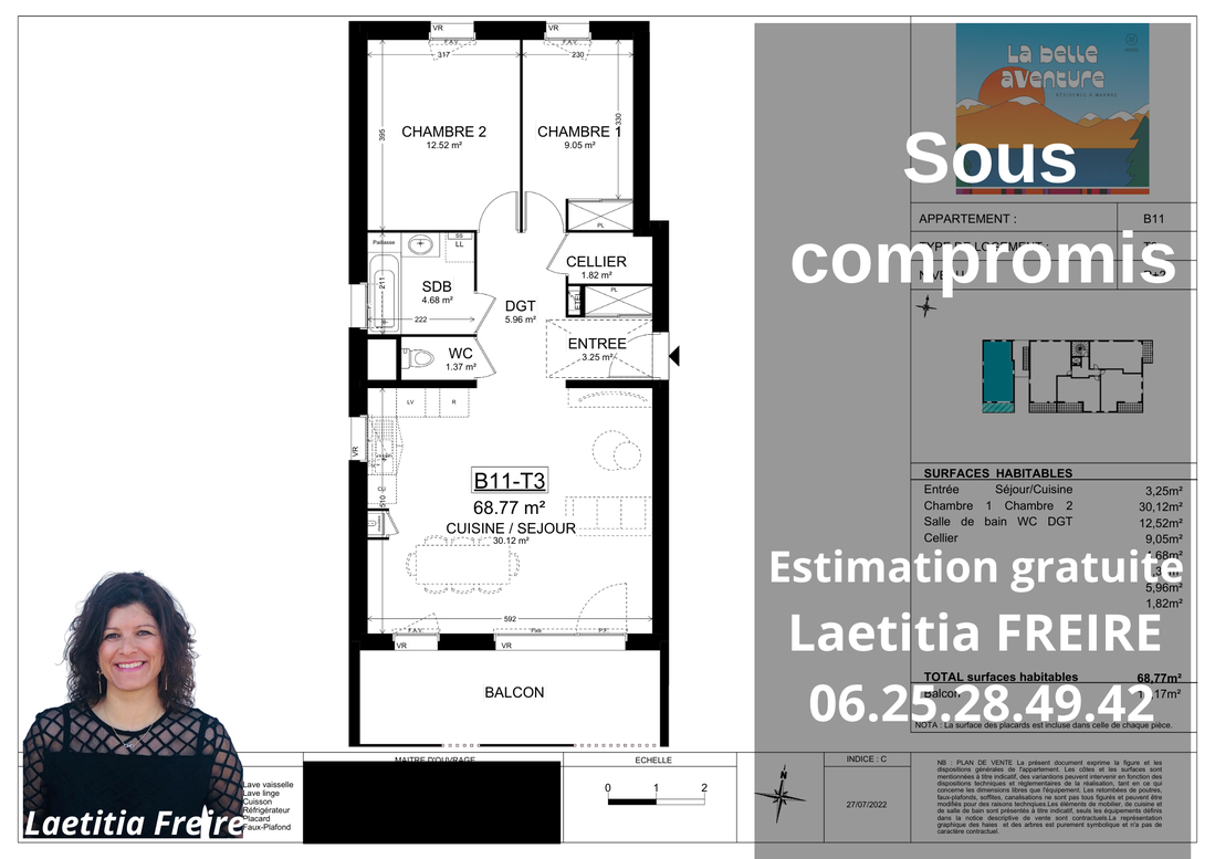 appartement 3 pièces - 68m2 à Marnaz (74460)