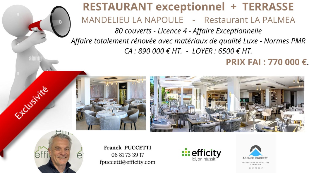 fonds de commerce  - 300m2 à Mandelieu-la-Napoule (06210)