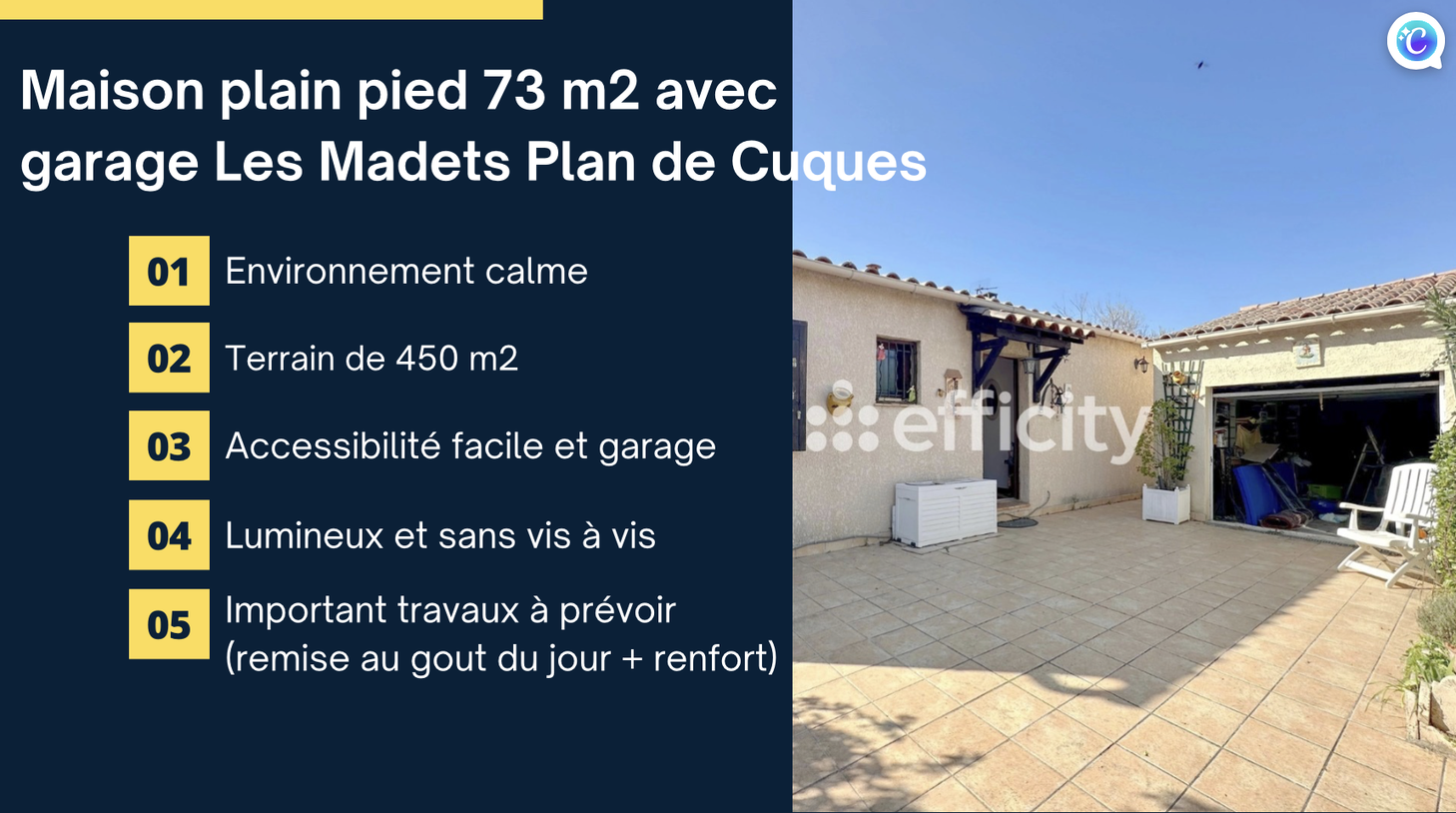 Achat immobilier Maison 4 pièces  73m2 à Plan-de-Cuques (13380) - Photo n°1