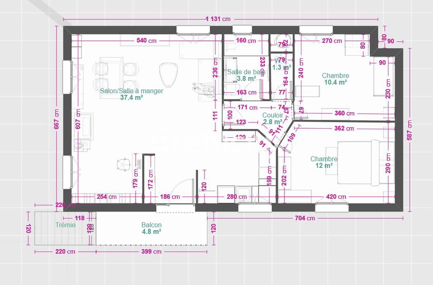 Achat immobilier Maison 3 pièces  65m2 à Tresses (33370) - Photo n°19