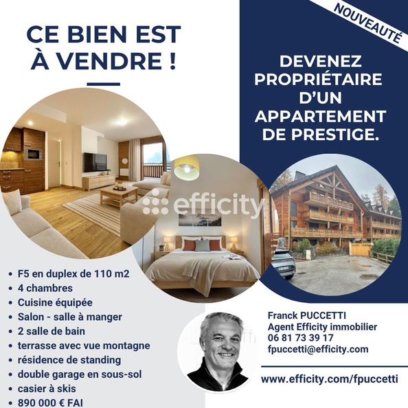 appartement 5 pièces - 102m2 à Saint-Étienne-de-Tinée (06660)