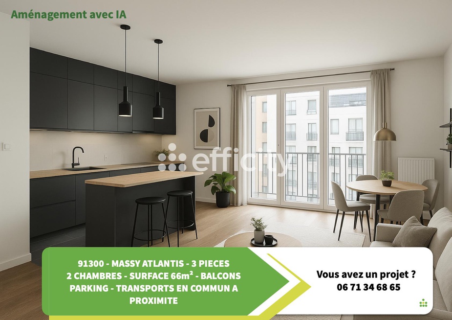appartement 3 pièces - 66m2 à Massy (91300)