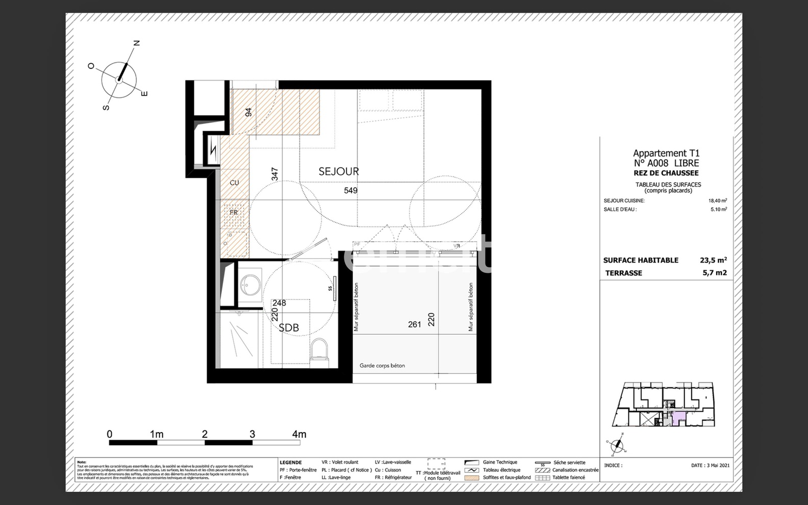 appartement 1 pièces - 29m2 à Montpellier (34070)
