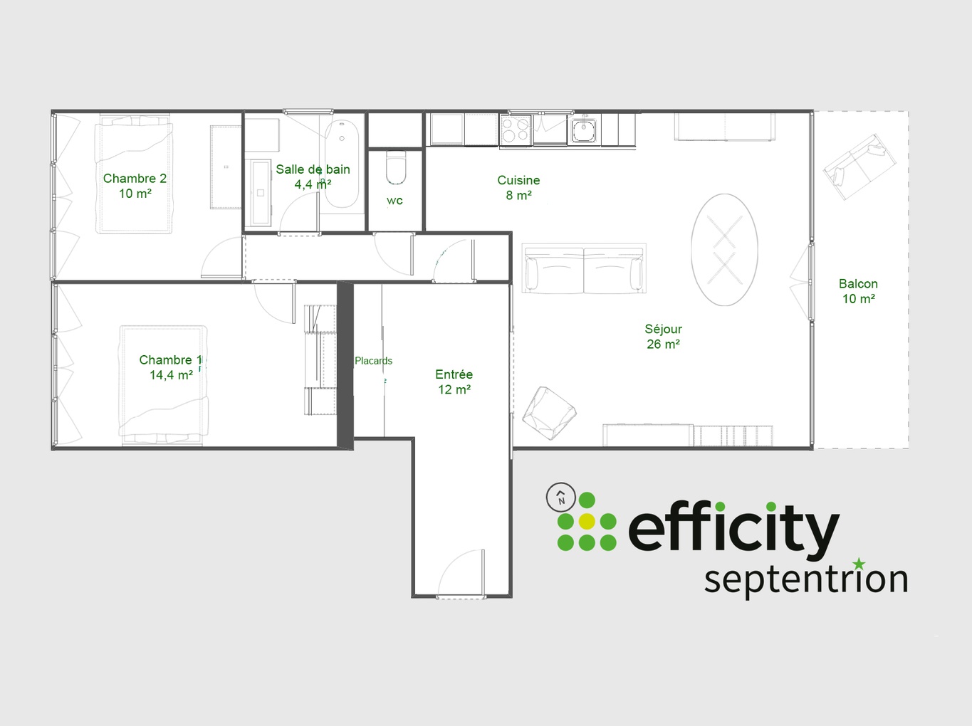 Achat immobilier Appartement 3 pièces  80m2 à Lille (59000) - Photo n°11