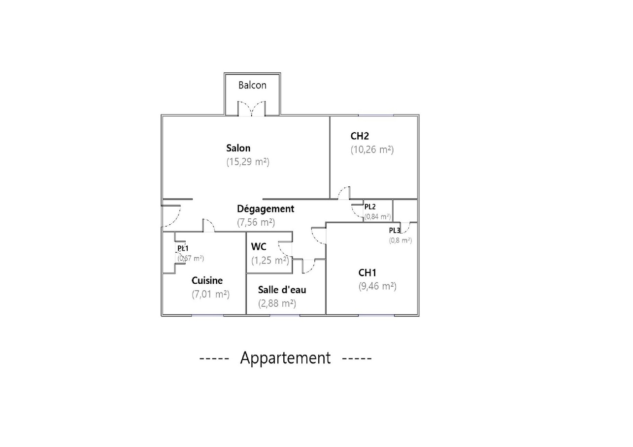 appartement 3 pièces - 56m2 à Guilherand-Granges (07500)
