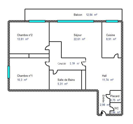 appartement 3 pièces - 84,0m2 à Ferney-Voltaire (01210)