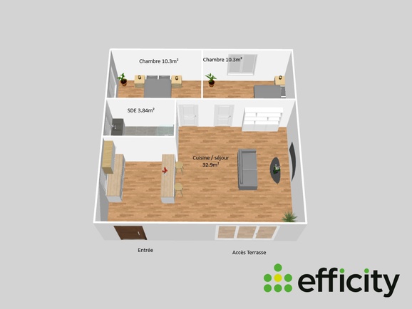 maison 3 pièces - 57m2 à Manosque (04100)