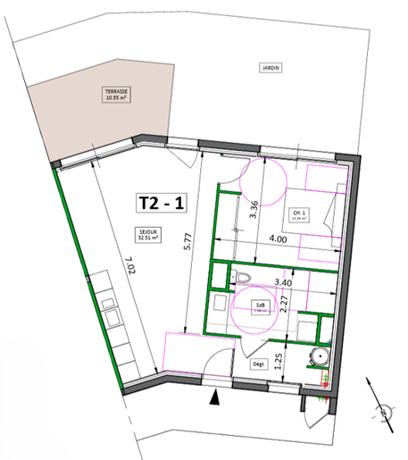 Achat immobilier Appartement 2 pièces  55m2 à Mimizan (40200) - Photo n°4