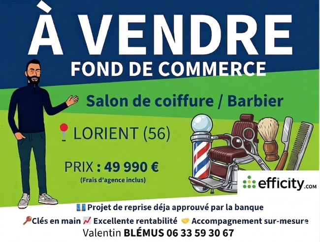 fonds de commerce  - 50m2 à Lorient (56100)