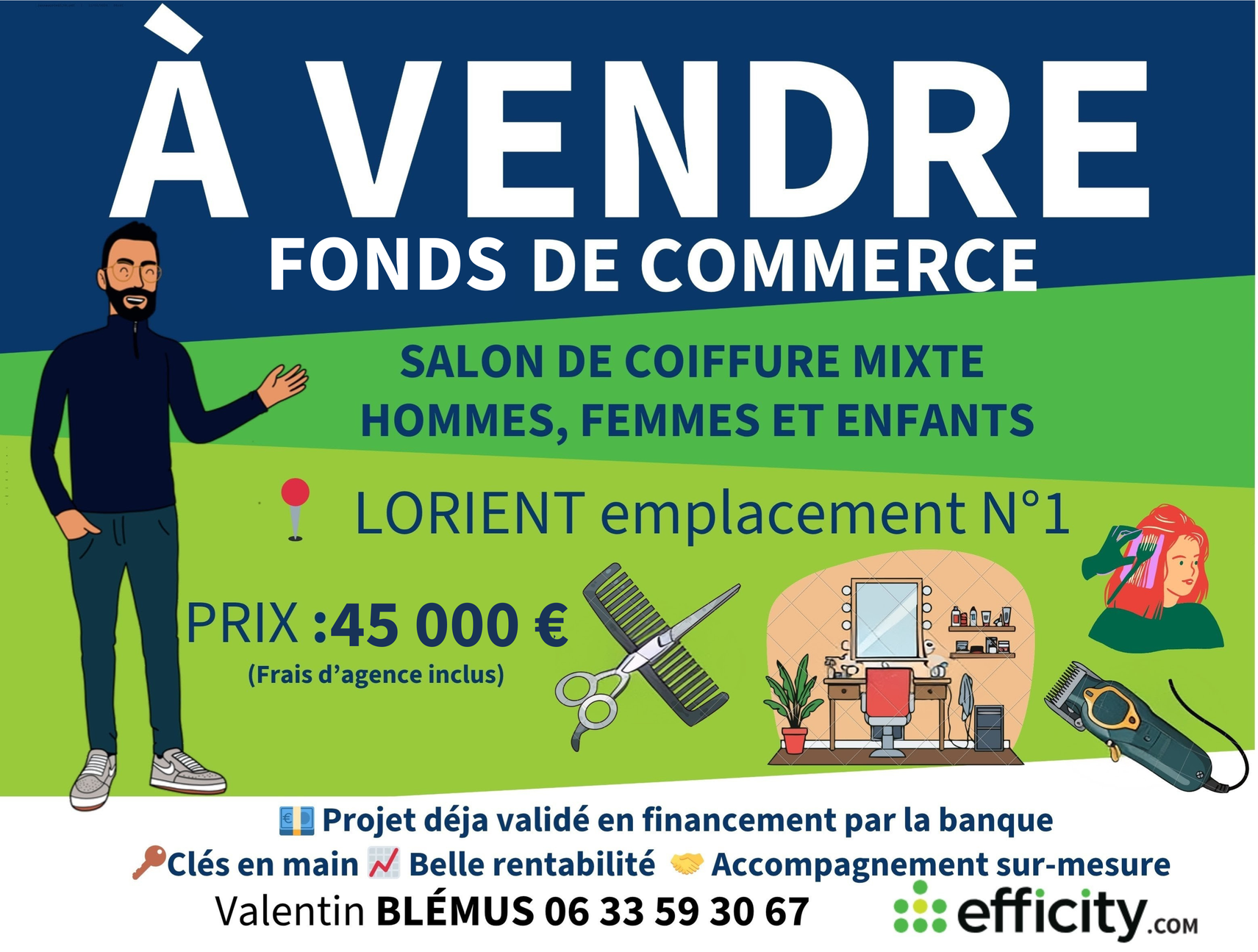 fonds de commerce  - 50m2 à Lorient (56100)