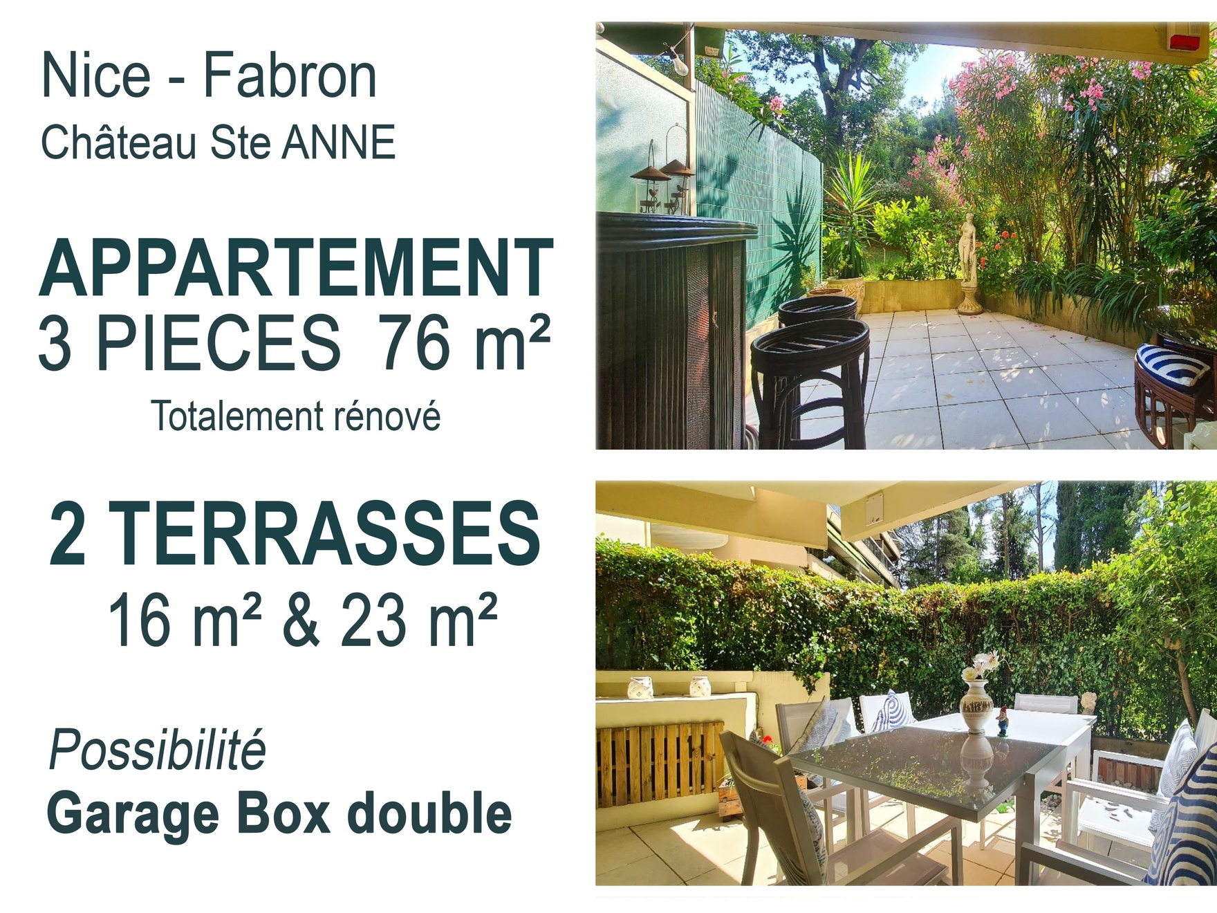 appartement 3 pièces - 76m2 à Nice (06200)