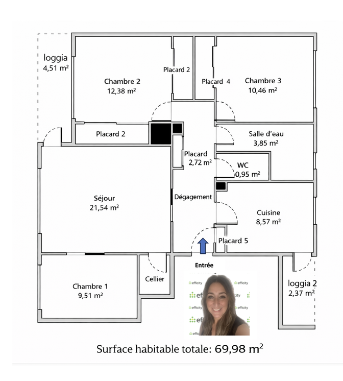 appartement 4 pièces - 69m2 à Villeurbanne (69100)