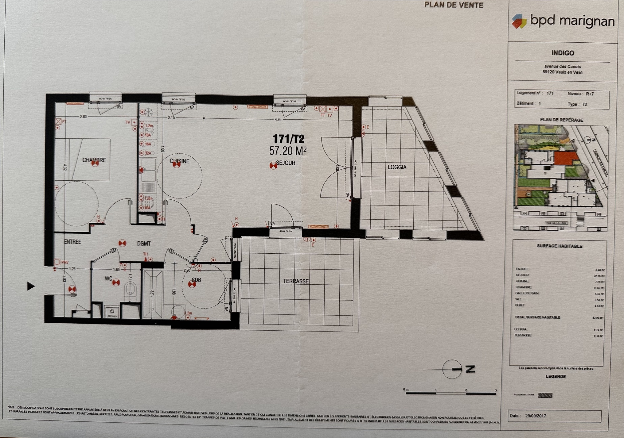 appartement 2 pièces - 57m2 à Vaulx-en-Velin (69120)