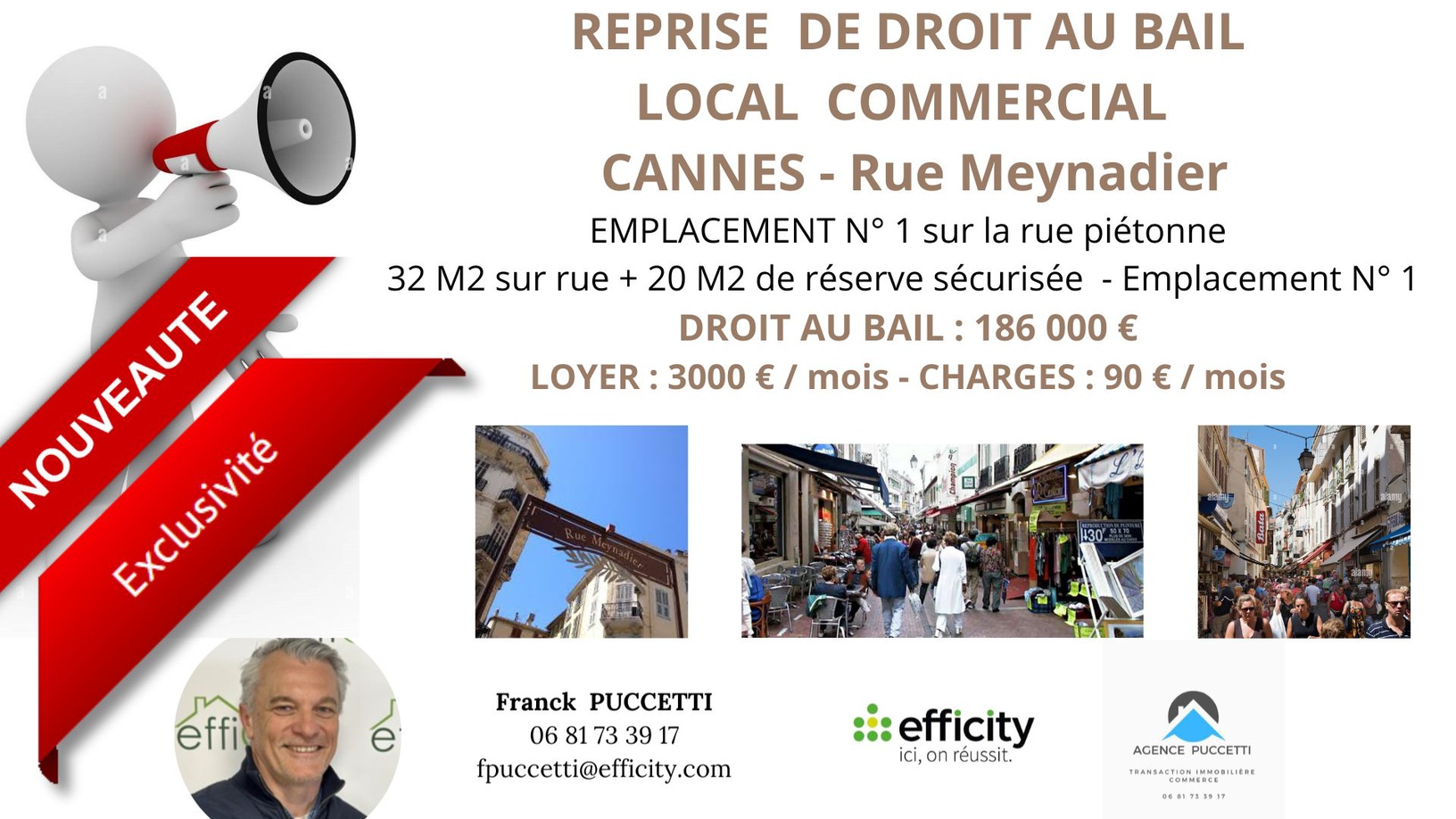 Achat immobilier Fonds de commerce   51m2 à Cannes (06400) - Photo n°1