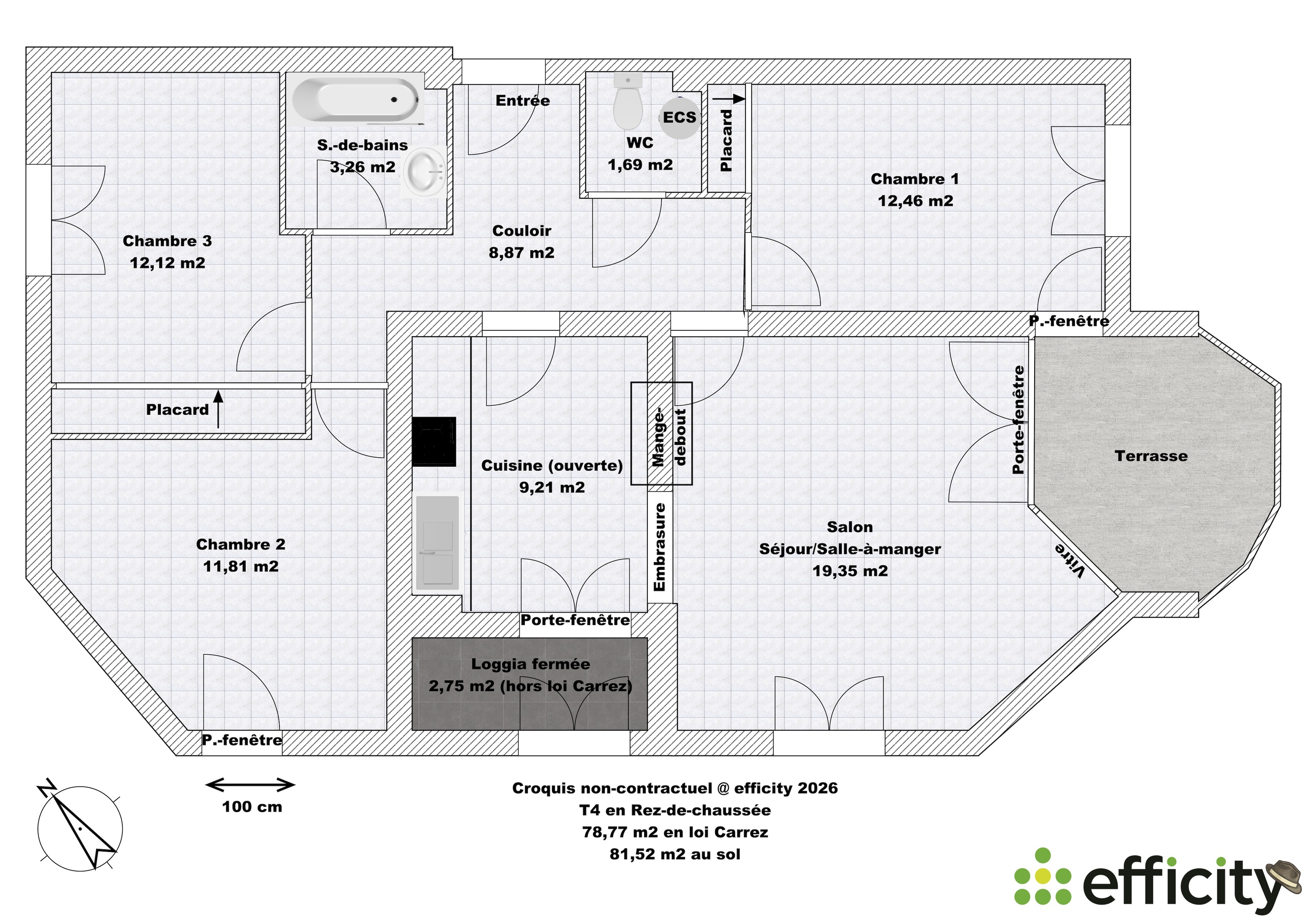 Achat immobilier Appartement 4 pièces  81m2 à Vinay (38470) - Photo n°16