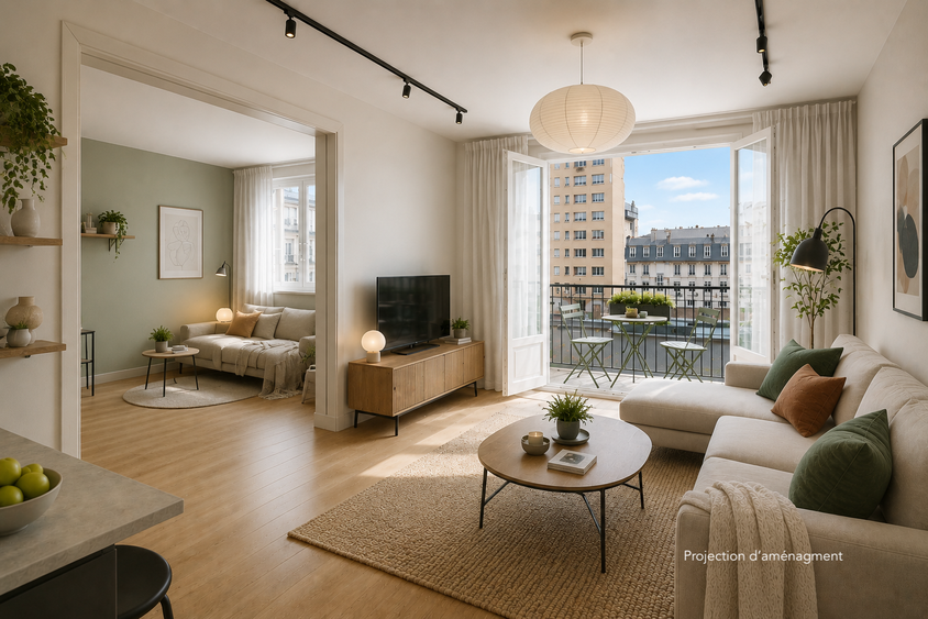 appartement 3 pièces - 55m2 à Paris (75020)