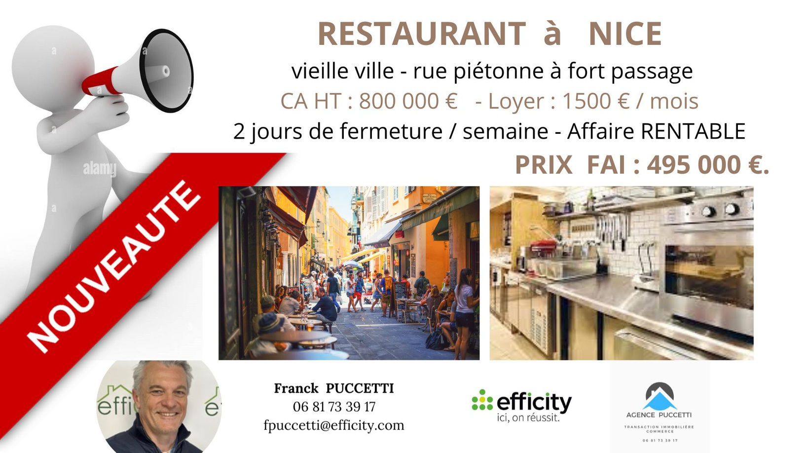 Achat immobilier Fonds de commerce   90m2 à Nice (06000) - Photo n°1