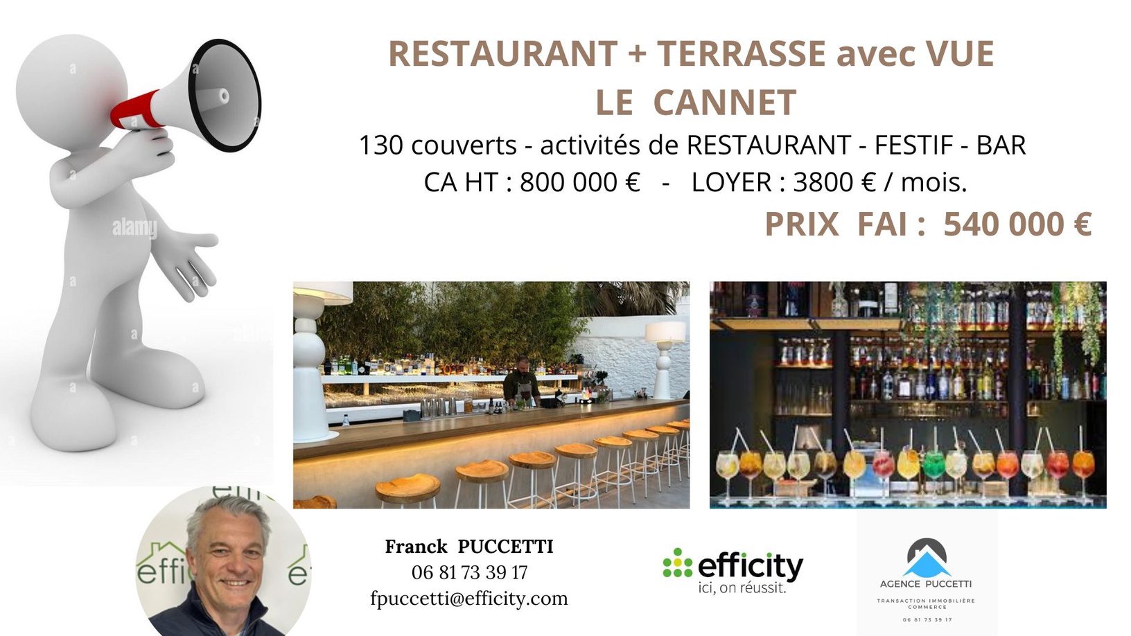 Achat immobilier Fonds de commerce   110m2 à Le Cannet (06110) - Photo n°1