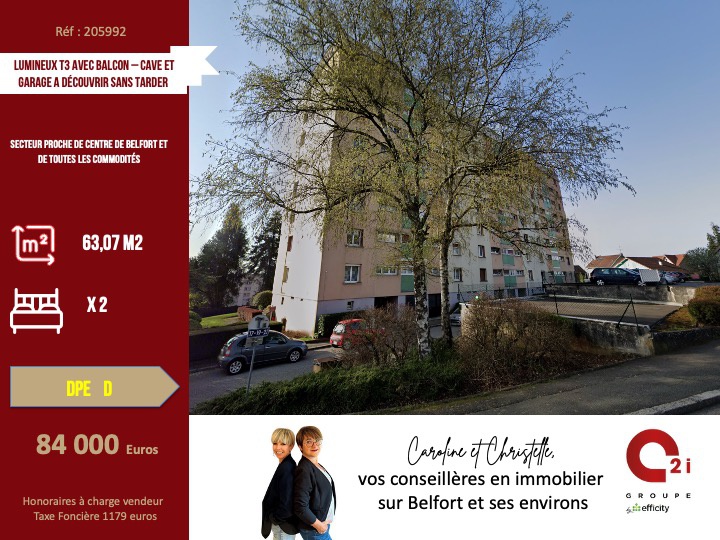 Appartement 3 pièces 62 m² · à Belfort · 62 m² · 87 000 €