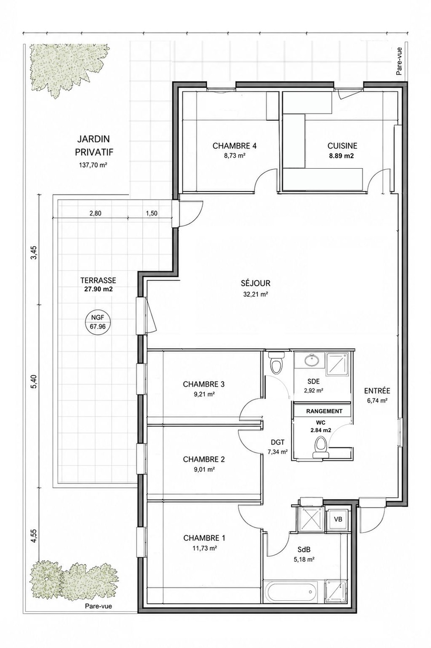 Achat immobilier Appartement 5 pièces  105m2 à Nanterre (92000) - Photo n°16