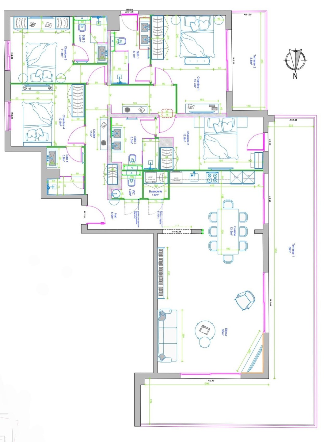 Achat immobilier Appartement 5 pièces  140m2 à Cannes (06400) - Photo n°28