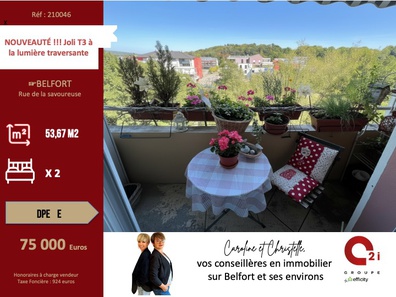 appartement 3 pièces - 53m2 à Belfort (90000)