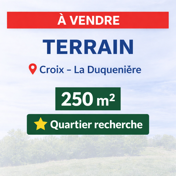 terrain  - 250m2 à Croix (59170)