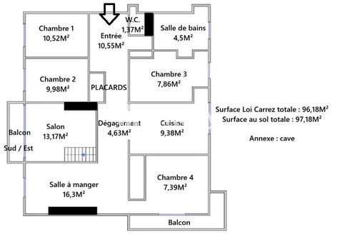 appartement 6 pièces - 96,0m2 à Meudon (92190)