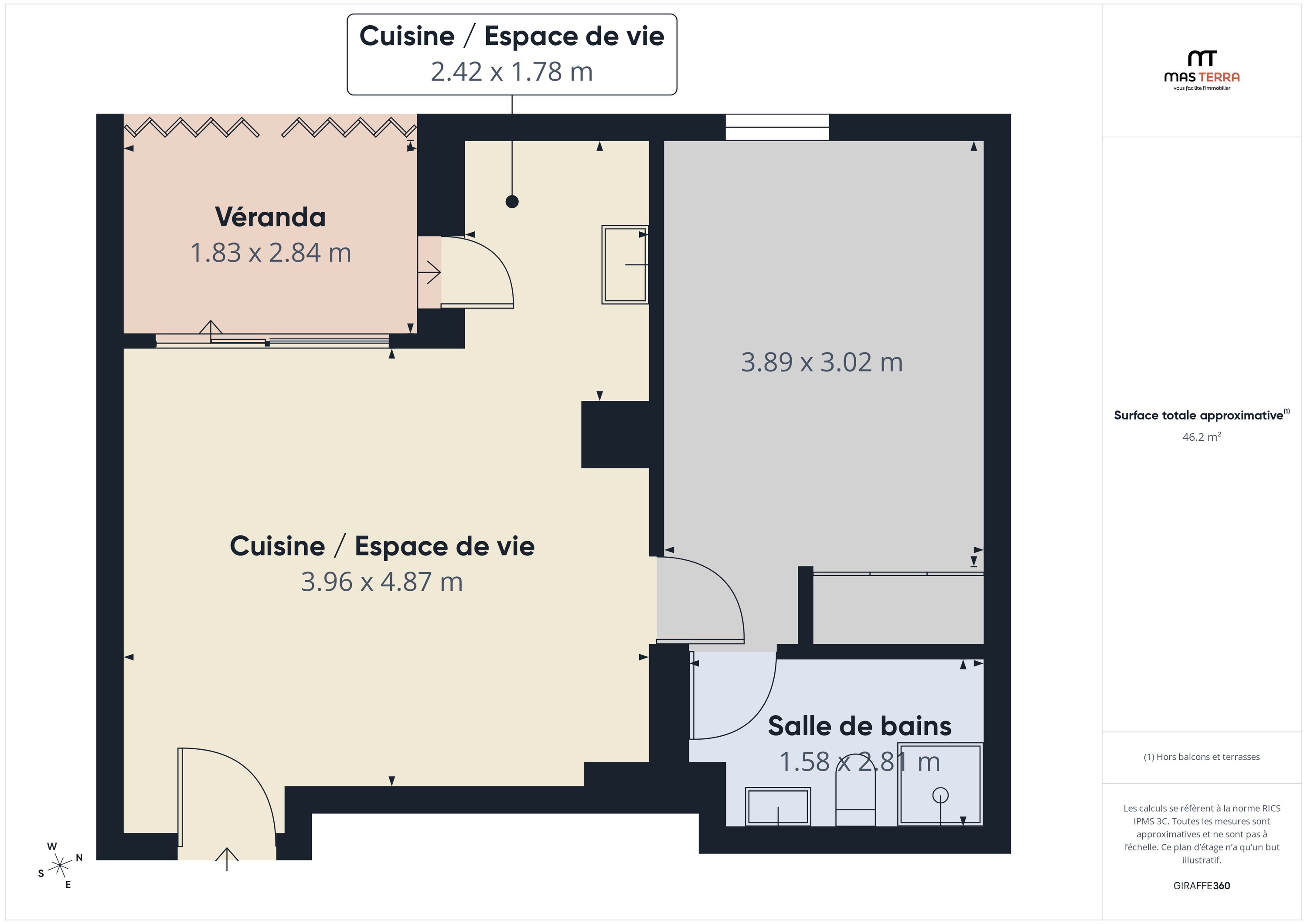 Achat immobilier Appartement 2 pièces  41m2 à Grasse (06130) - Photo n°9
