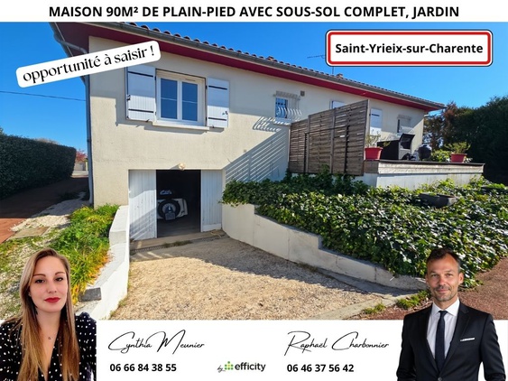 maison 6 pièces - 90,0m2 à Saint-Yrieix-sur-Charente (16710)