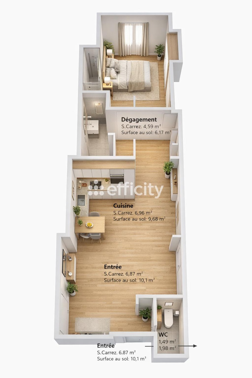 Achat immobilier Appartement 2 pièces  82m2 à Redon (35600) - Photo n°6