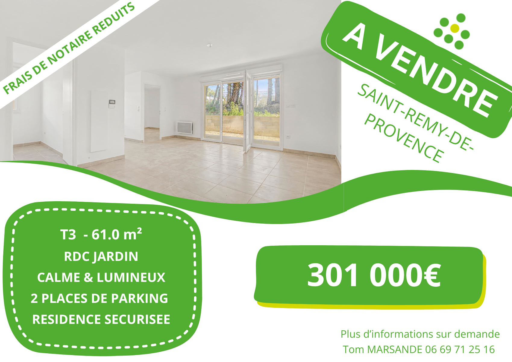 Achat immobilier Appartement 3 pièces  61m2 à Saint-Rémy-de-Provence (13210) - Photo n°1