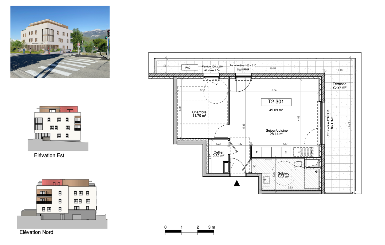 Achat immobilier Appartement 2 pièces  49m2 à Villard-Bonnot (38190) - Photo n°4