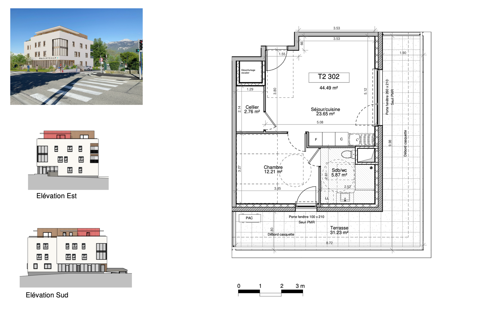 Achat immobilier Appartement 2 pièces  44m2 à Villard-Bonnot (38190) - Photo n°4