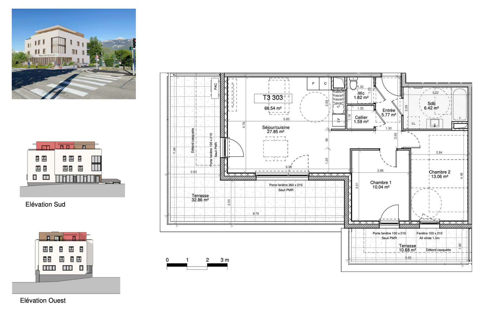 Achat immobilier Appartement 3 pièces  66m2 à Villard-Bonnot (38190) - Photo n°4