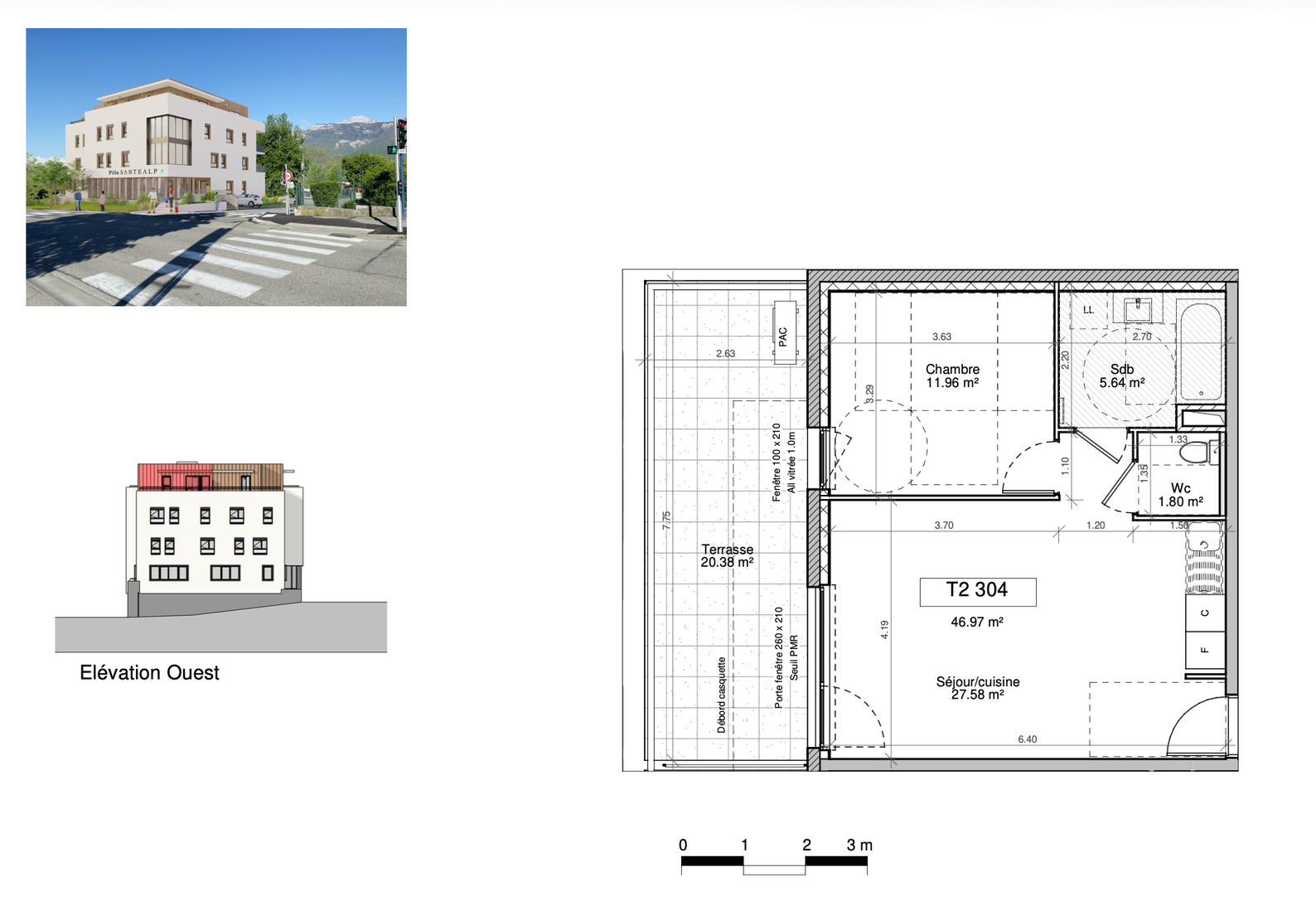 Achat immobilier Appartement 2 pièces  46m2 à Villard-Bonnot (38190) - Photo n°4