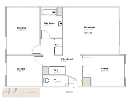 appartement 3 pièces - 69m2 à Villeurbanne (69100)