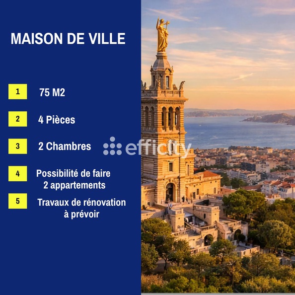 maison 4 pièces - 75m2 à Marseille (13003)