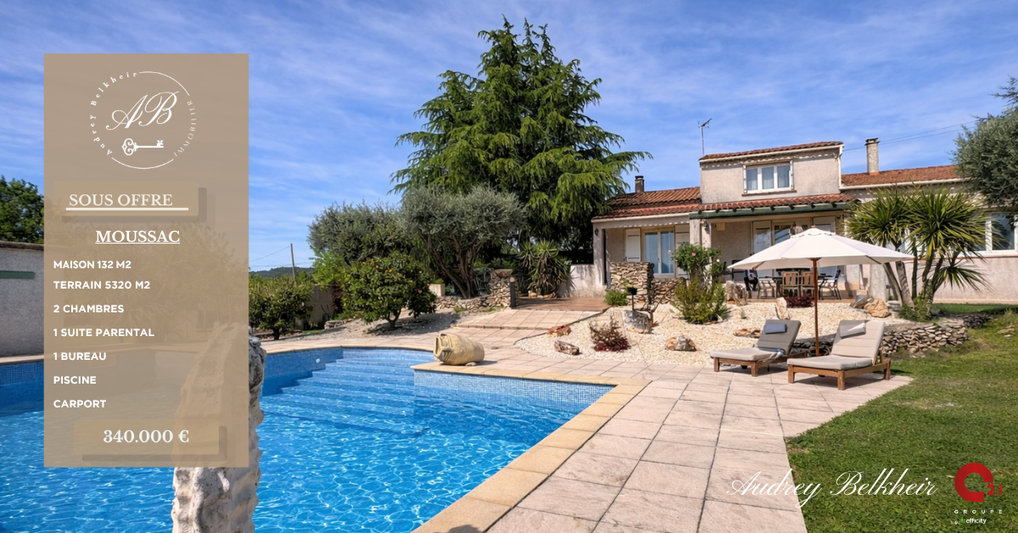 Achat immobilier Maison 5 pièces  132m2 à Moussac (30190) - Photo n°1