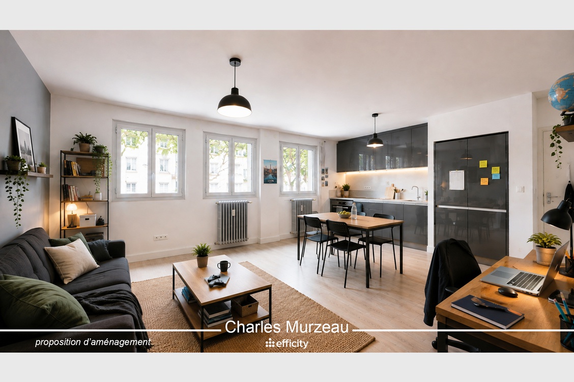 appartement 2 pièces - 57,28m2 à Lyon (69007)