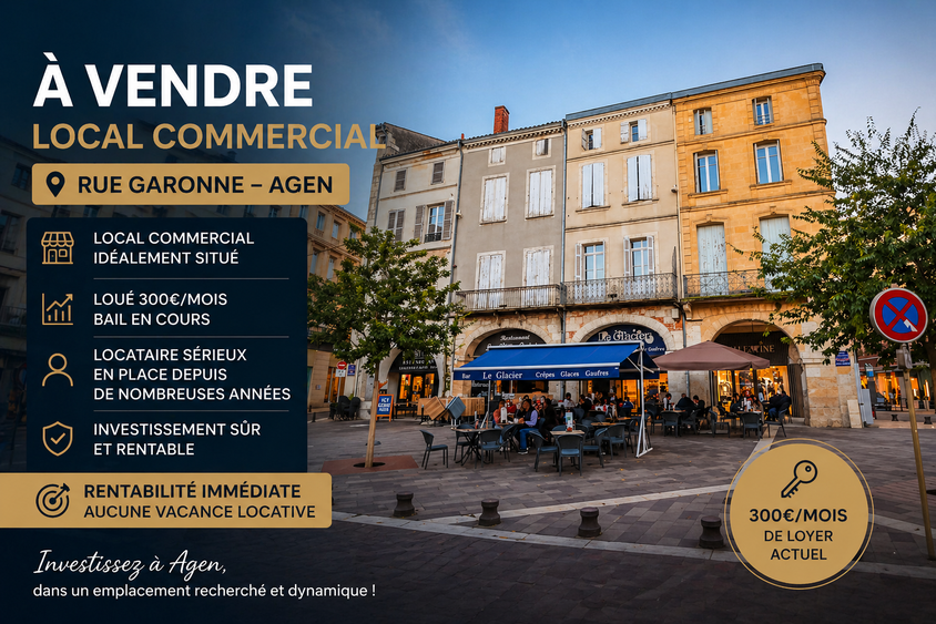 local commercial 2 pièces - 42m2 à Agen (47000)