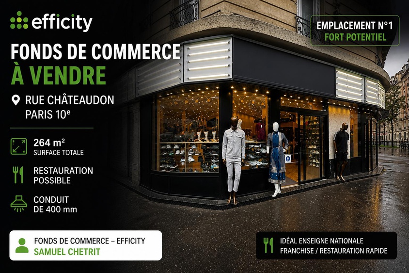 fonds-de-commerce  - 264m2 à Paris (75010)