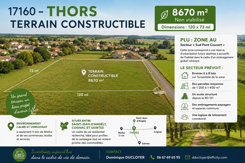 terrain  - 8670m2 à Thors (17160)