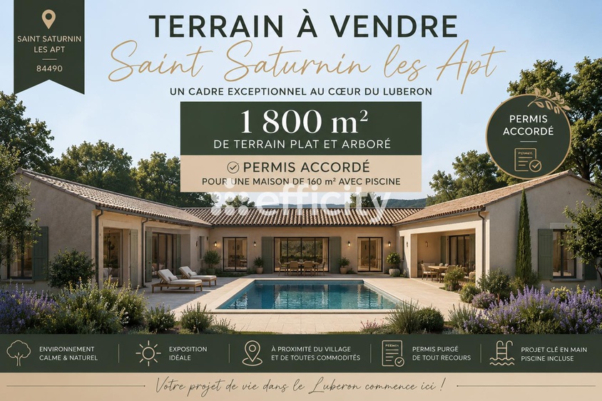 terrain  - 1800,0m2 à Saint-Saturnin-lès-Apt (84490)
