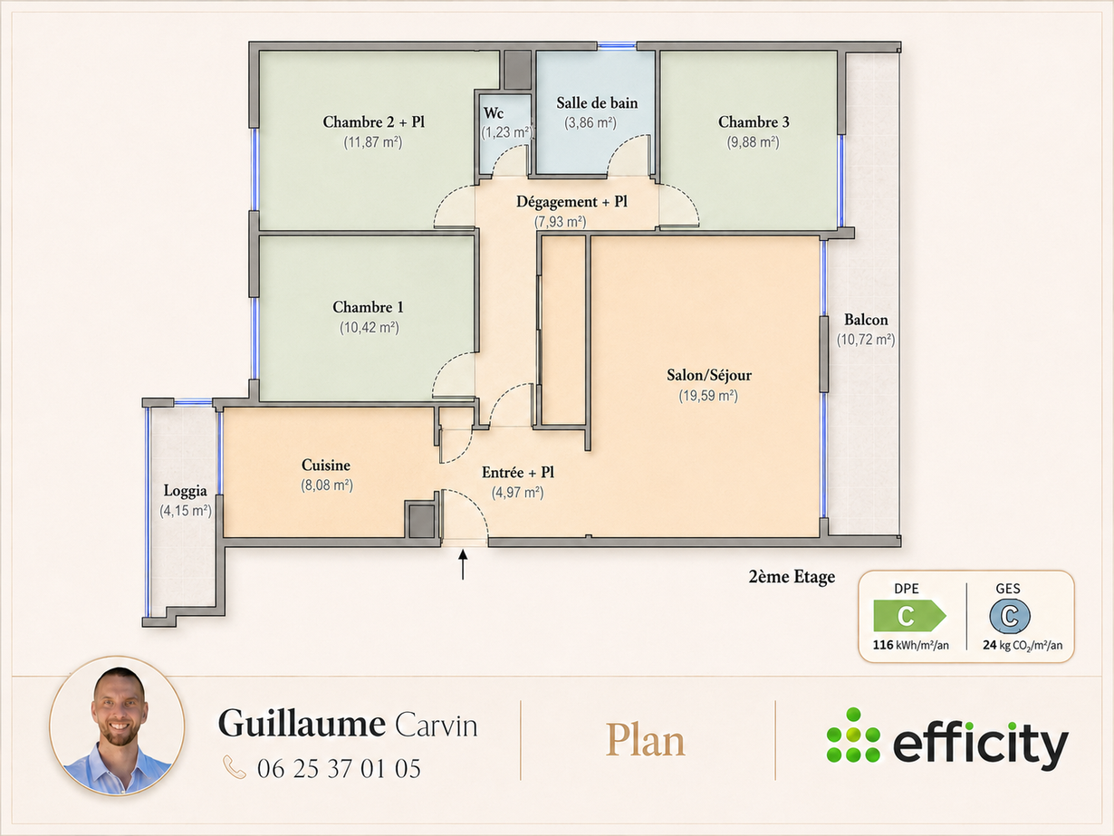 Achat immobilier Appartement 4 pièces  78m2 à Marseille (13012) - Photo n°8