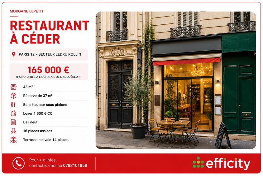 fonds-de-commerce  - 43m2 à Paris (75012)