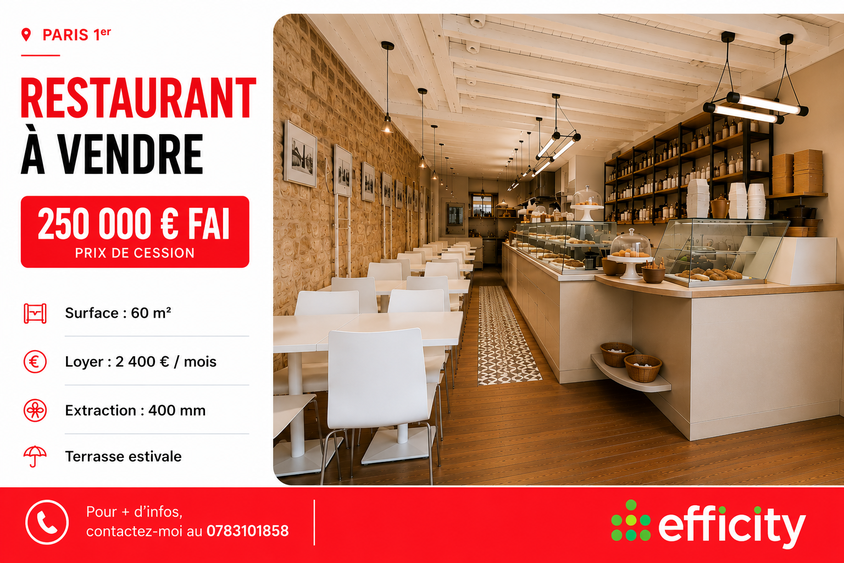fonds de commerce  - 60m2 à Paris (75001)